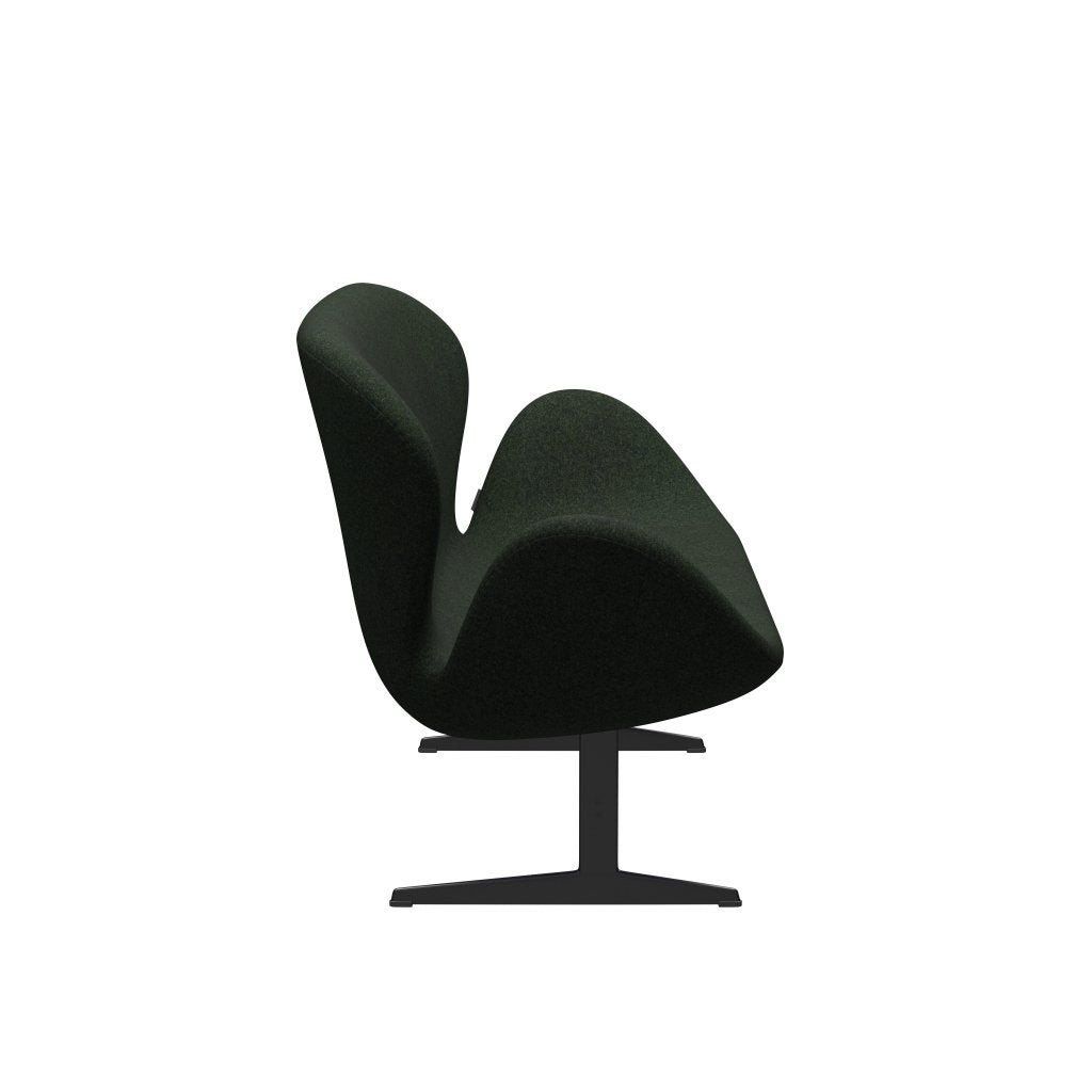 [product_category]-Fritz Hansen Swan Sofa 2 Seater, Black Lacquered/Divina Md Moss Green-Fritz Hansen-3321-DMD973-BLLA-FRI-3