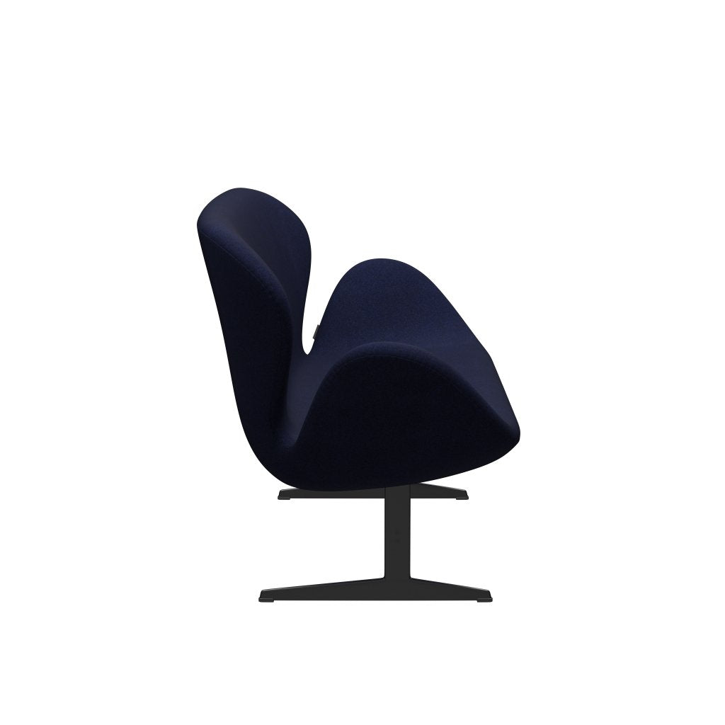 [product_category]-Fritz Hansen Swan Sofa 2 Seater, Black Lacquered/Divina Melange Dark Blue-Fritz Hansen-3321-DIM787-BLLA-FRI-3