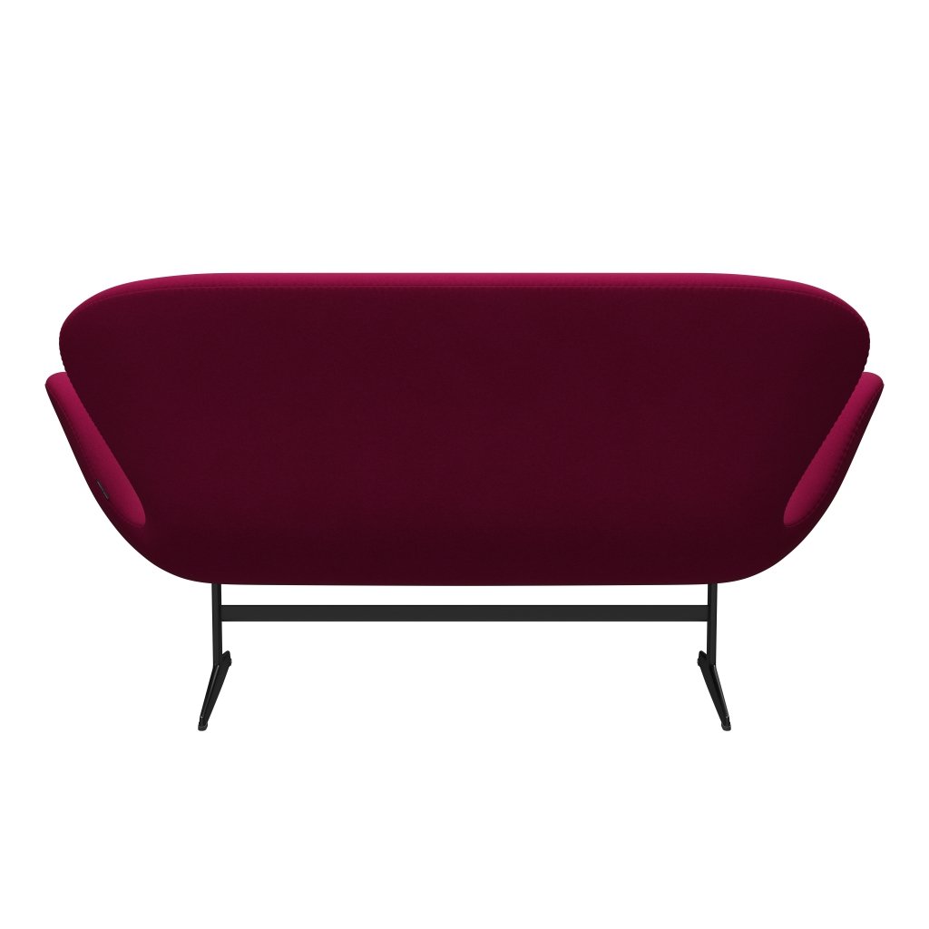 [product_category]-Fritz Hansen Swan Sofa 2 Seater, Black Lacquered/Divina Pink Dark-Fritz Hansen-3321-DIV662-BLLA-FRI-4