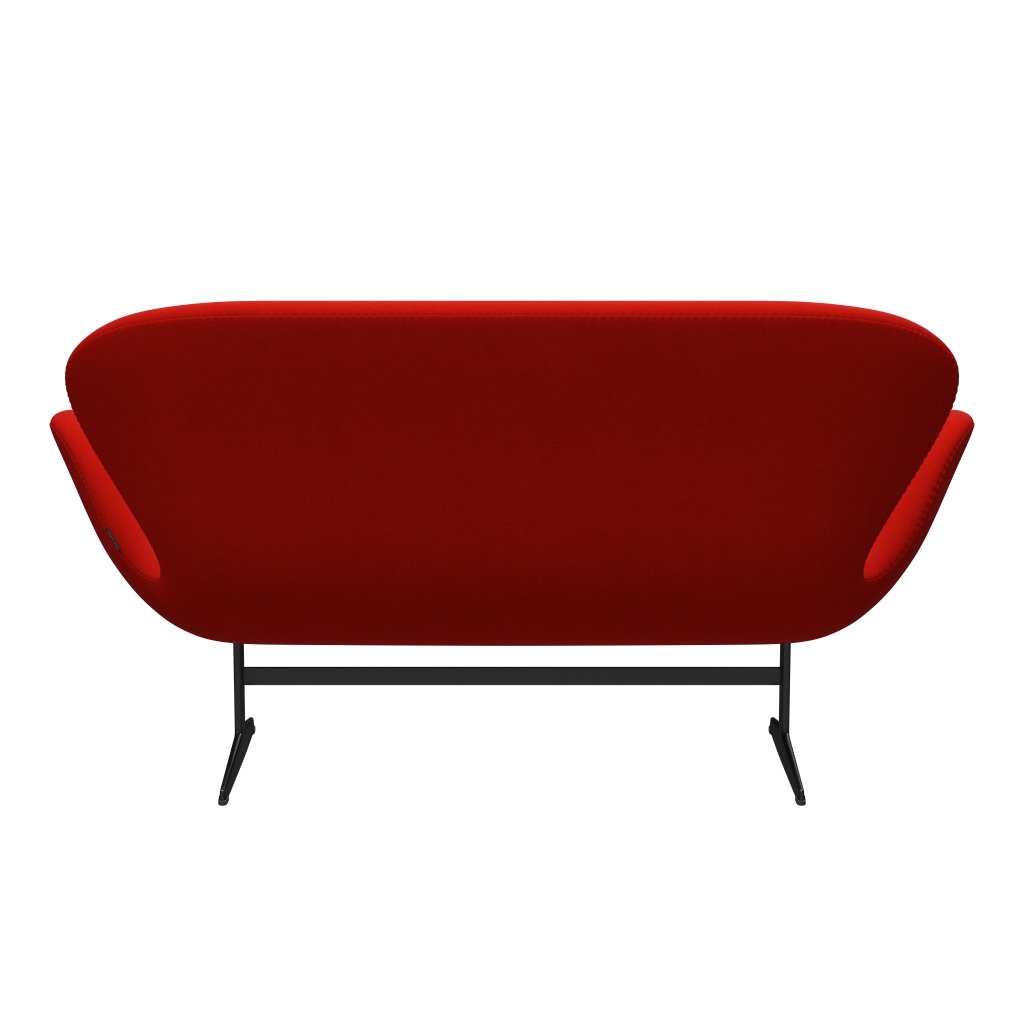 [product_category]-Fritz Hansen Swan Sofa 2 Seater, Black Lacquered/Divina Red (562)-Fritz Hansen-3321-DIV562-BLLA-FRI-4