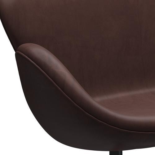 [product_category]-Fritz Hansen Swan Sofa 2 Seater, Black Lacquered/Embrace Chocolate-Fritz Hansen-3321-SECHOC-BLLA-FRI-7