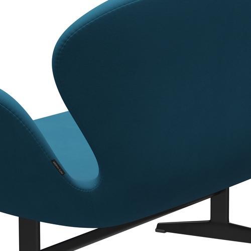 [product_category]-Fritz Hansen Swan Sofa 2 Seater, Black Lacquered/Fame Petroleum-Fritz Hansen-3321-F67004-BLLA-FRI-5