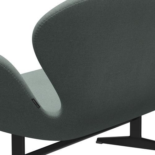 [product_category]-Fritz Hansen Swan Sofa 2 Seater, Black Lacquered/Re Wool Light Aquamarine/Natural-Fritz Hansen-3321-REW868-BLLA-FRI-5