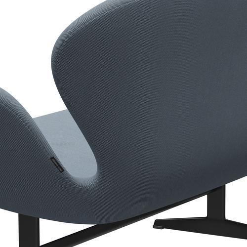 [product_category]-Fritz Hansen Swan Sofa 2 Seater, Black Lacquered/Steelcut Trio Pastel Blue-Fritz Hansen-3321-STR713-BLLA-FRI-5