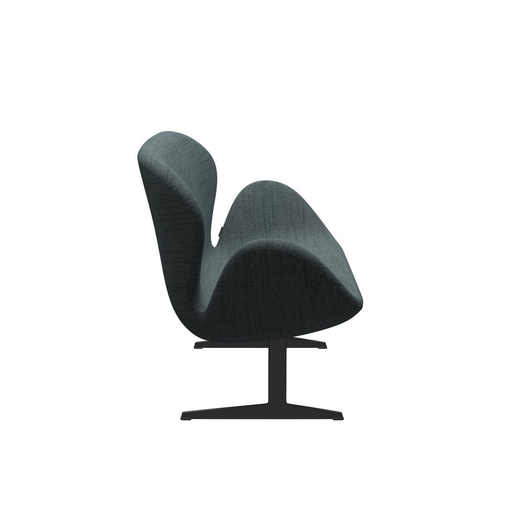 [product_category]-Fritz Hansen Swan Sofa 2 Seater, Black Lacquered/Sunniva Black/Light Blue-Fritz Hansen-3321-SV763-BLLA-FRI-3