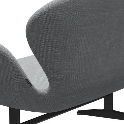 [product_category]-Fritz Hansen Swan Sofa 2 Seater, Black Lacquered/Sunniva Light Grey/Light Blue-Fritz Hansen-3321-SV133-BLLA-FRI-5