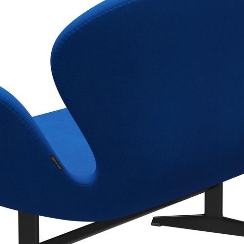 [product_category]-Fritz Hansen Swan Sofa 2 Seater, Black Lacquered/Tonus Blue-Fritz Hansen-3321-TON129-BLLA-FRI-5