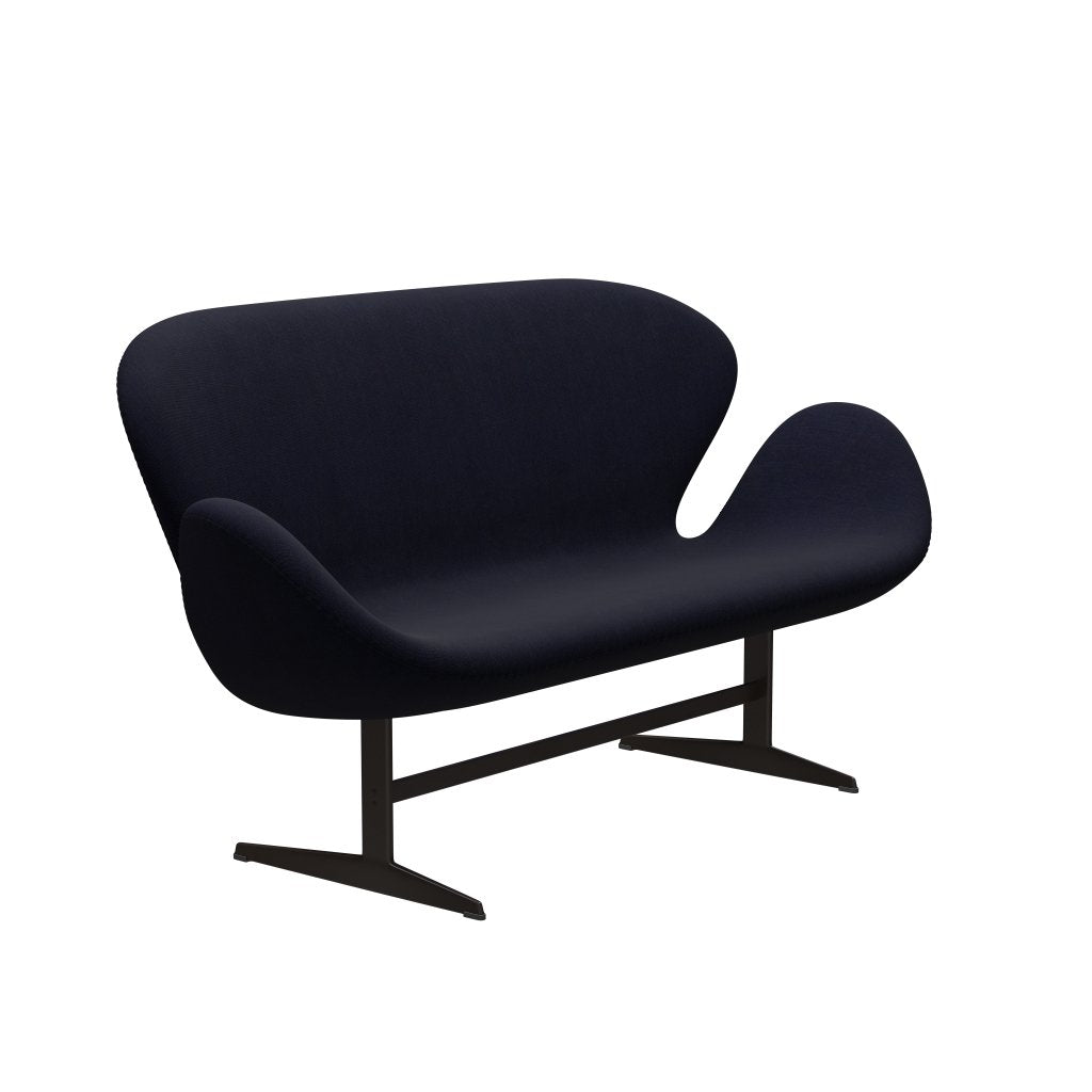 [product_category]-Fritz Hansen Swan Sofa 2 Seater, Brown Bronze/Canvas Midnight Blue-Fritz Hansen-3321-CA0786-BBBASE-FRI-2