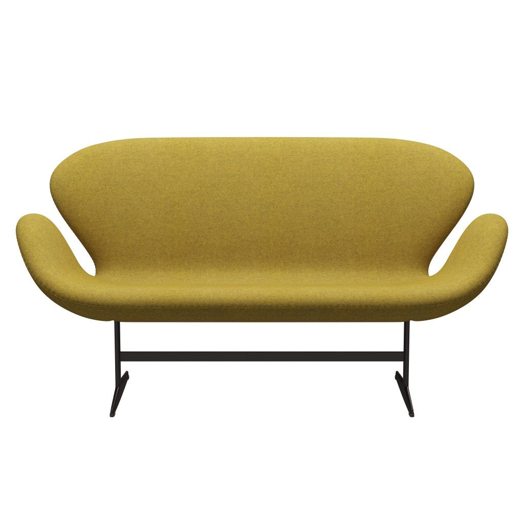 [product_category]-Fritz Hansen Swan Sofa 2 Seater, Brown Bronze/Divina Melange Yellow-Fritz Hansen-3321-DIM427-BBBASE-FRI-1