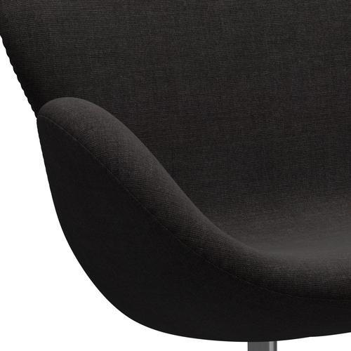 [product_category]-Fritz Hansen Swan Sofa 2 Seater, Satin Brushed Aluminium/Canvas Black-Fritz Hansen-3321-CA0174-SPAL-FRI-7