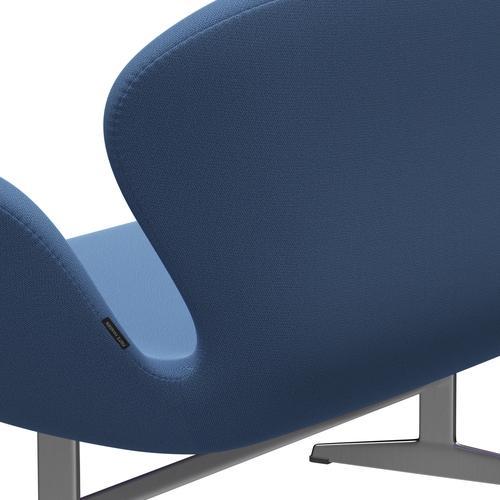 [product_category]-Fritz Hansen Swan Sofa 2 Seater, Satin Brushed Aluminium/Capture Instant Blue-Fritz Hansen-3321-CP5002-SPAL-FRI-5