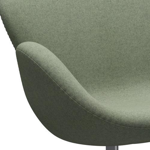 [product_category]-Fritz Hansen Swan Sofa 2 Seater, Satin Brushed Aluminium/Divina Melange Light Green-Fritz Hansen-3321-DIM917-SPAL-FRI-7