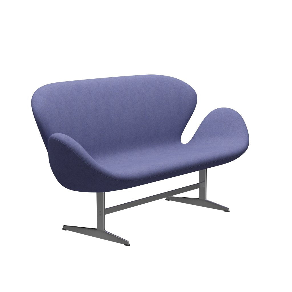 [product_category]-Fritz Hansen Swan Sofa 2 Seater, Satin Brushed Aluminium/Divina Melange Violet Light-Fritz Hansen-3321-DIM647-SPAL-FRI-2