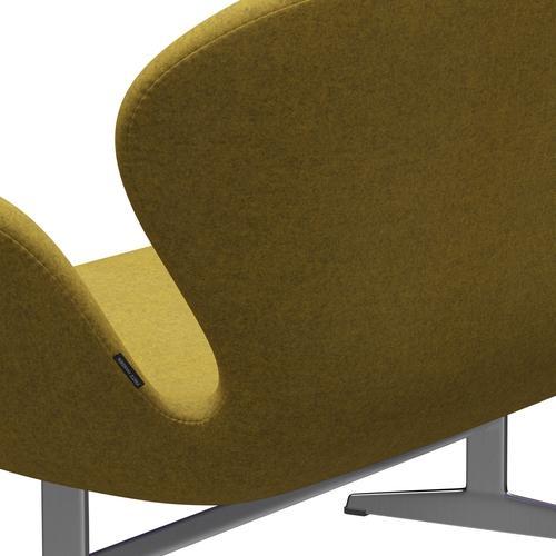 [product_category]-Fritz Hansen Swan Sofa 2 Seater, Satin Brushed Aluminium/Divina Melange Yellow-Fritz Hansen-3321-DIM427-SPAL-FRI-5