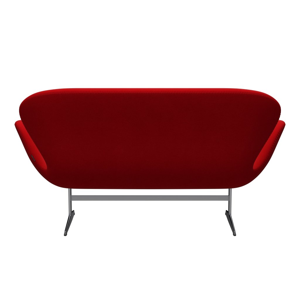 [product_category]-Fritz Hansen Swan Sofa 2 Seater, Satin Brushed Aluminium/Divina Red (623)-Fritz Hansen-3321-DIV623-SPAL-FRI-4