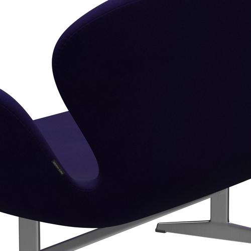 [product_category]-Fritz Hansen Swan Sofa 2 Seater, Satin Brushed Aluminium/Divina Violet Dark (692)-Fritz Hansen-3321-DIV692-SPAL-FRI-5