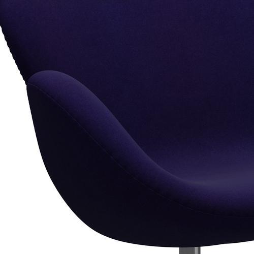 [product_category]-Fritz Hansen Swan Sofa 2 Seater, Satin Brushed Aluminium/Divina Violet Dark (692)-Fritz Hansen-3321-DIV692-SPAL-FRI-7