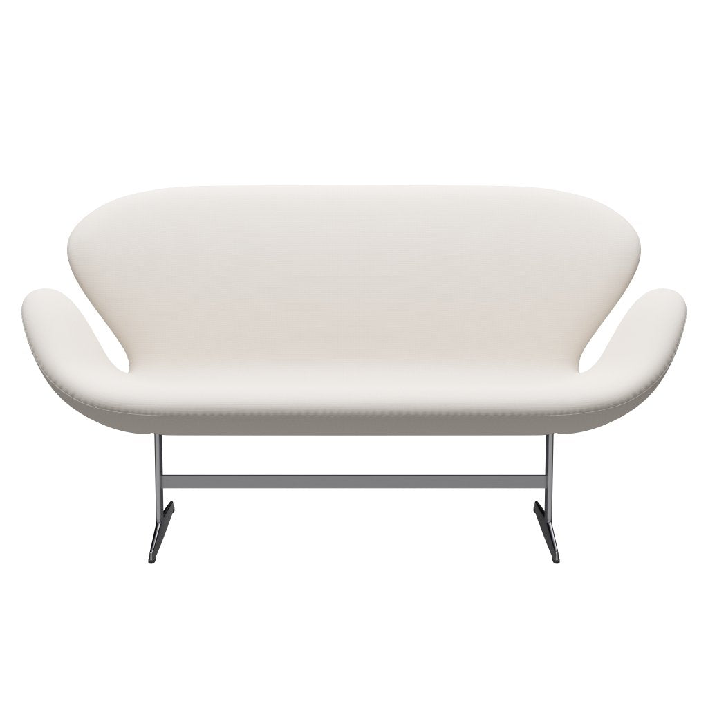 [product_category]-Fritz Hansen Swan Sofa 2 Seater, Satin Brushed Aluminium/Fame White-Fritz Hansen-3321-F60005-SPAL-FRI-1