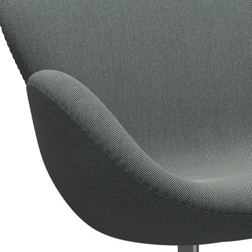 [product_category]-Fritz Hansen Swan Sofa 2 Seater, Satin Brushed Aluminium/Steelcut Trio White/Dark Green-Fritz Hansen-3321-STR916-SPAL-FRI-7