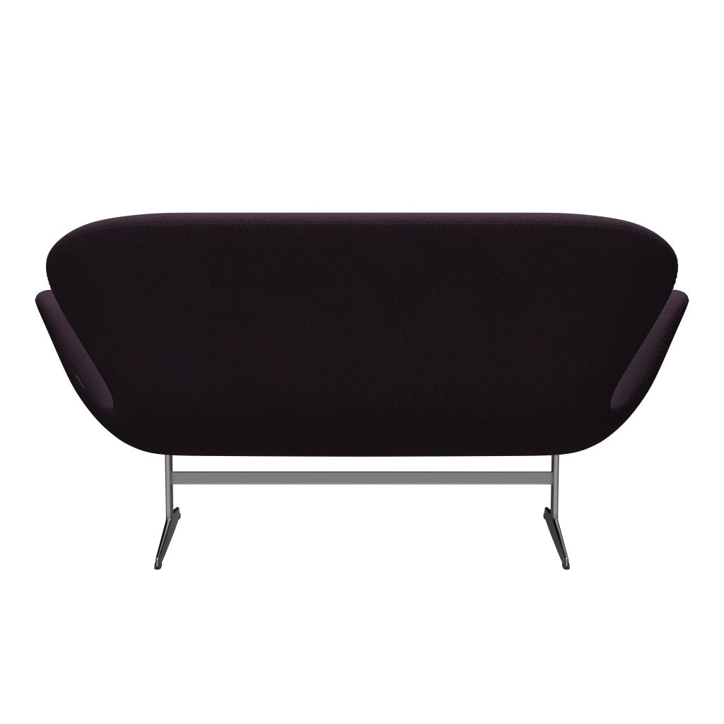 [product_category]-Fritz Hansen Swan Sofa 2 Seater, Satin Brushed Aluminium/Tonus Aubergine-Fritz Hansen-3321-TON684-SPAL-FRI-4