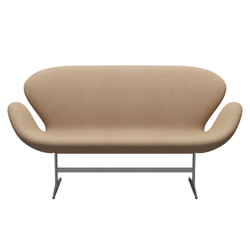 [product_category]-Fritz Hansen Swan Sofa 2 Seater, Silver Grey/Divina Md Cappuccino-Fritz Hansen-3321-DMD413-SGBASE-FRI-1