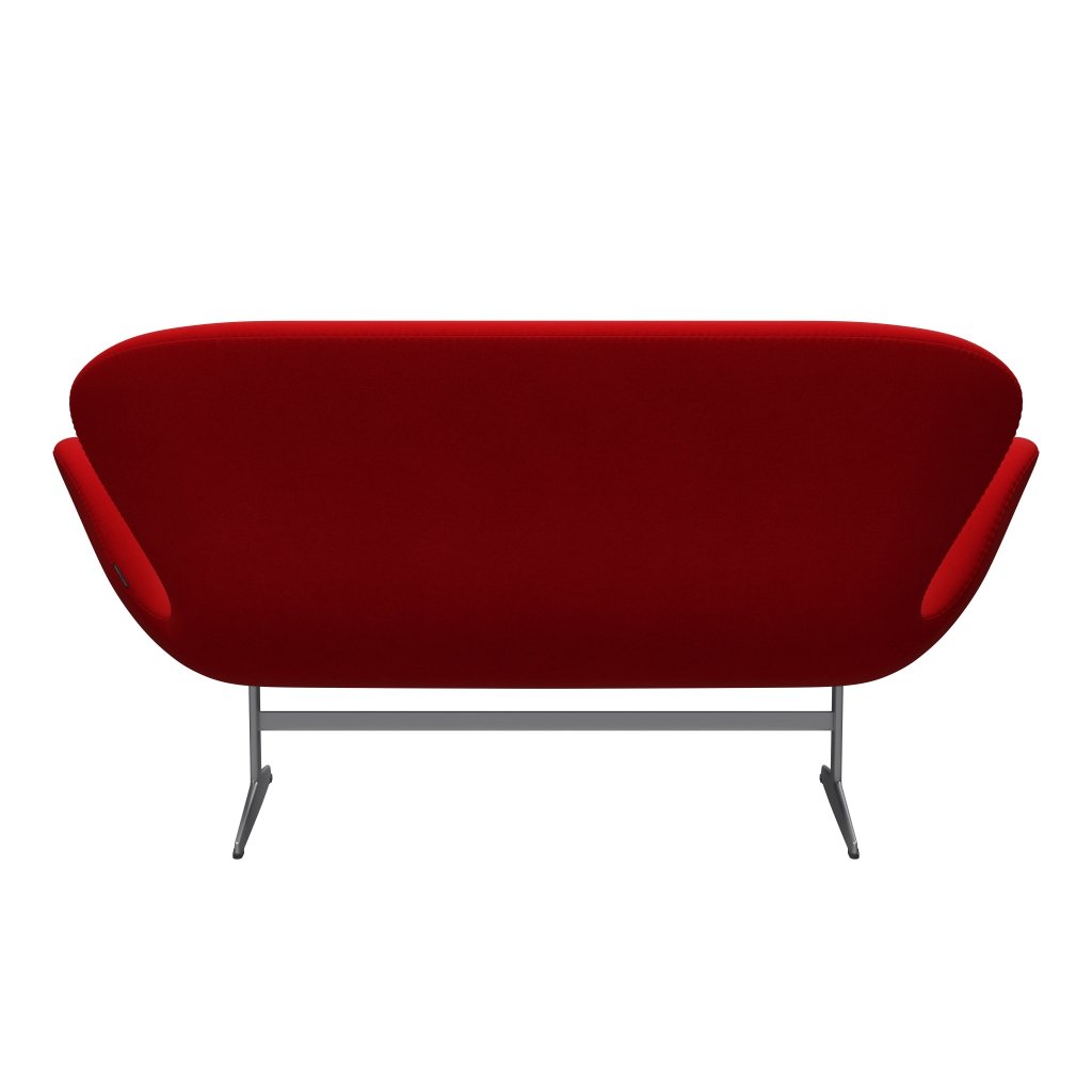 [product_category]-Fritz Hansen Swan Sofa 2 Seater, Silver Grey/Divina Red (623)-Fritz Hansen-3321-DIV623-SGBASE-FRI-4