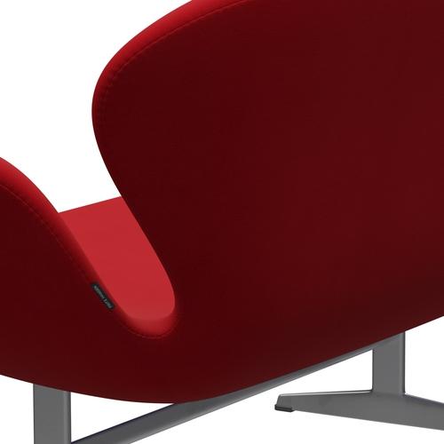 [product_category]-Fritz Hansen Swan Sofa 2 Seater, Silver Grey/Fame Red (64089)-Fritz Hansen-3321-F64089-SGBASE-FRI-5