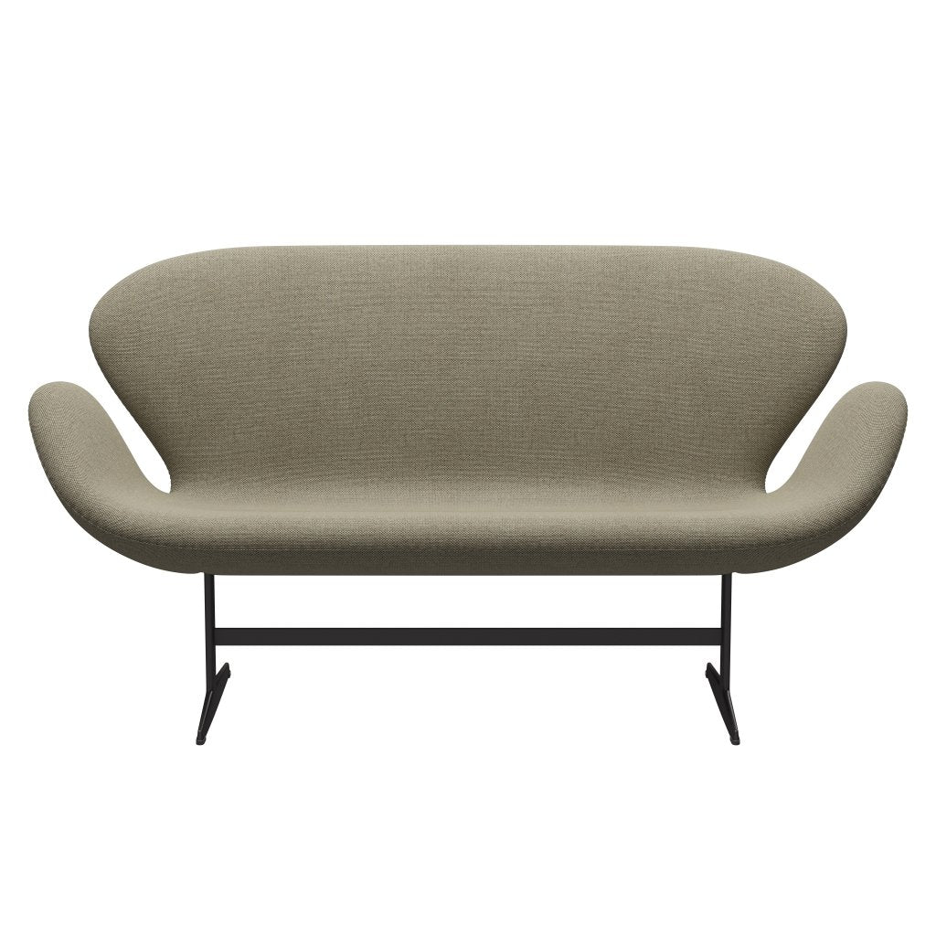 Fritz Hansen Swan Sofa 2-Sitzer, Warm Graphit/Re Wolle Hellbeige/Natur