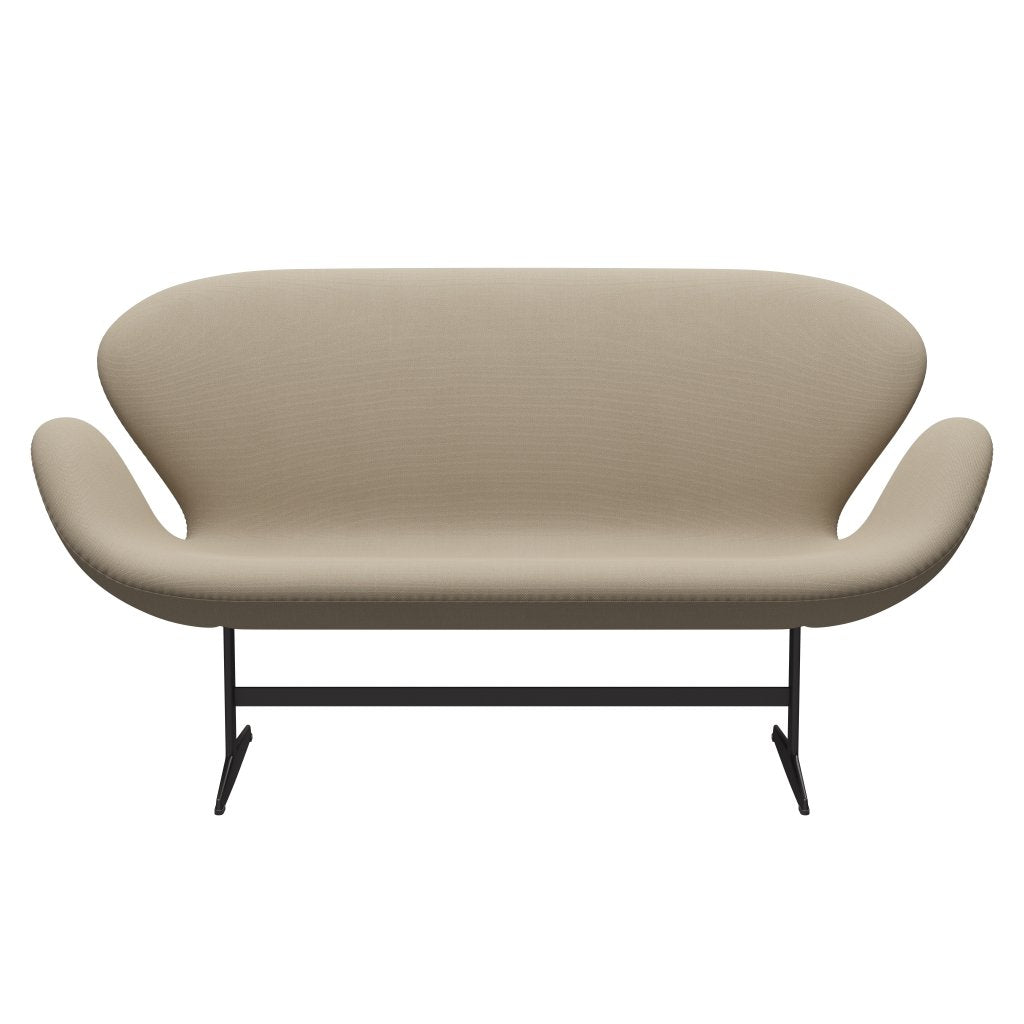 Fritz Hansen Swan Sofa 2-Sitzer, Warm Graphit/Stahlschnitt Beige