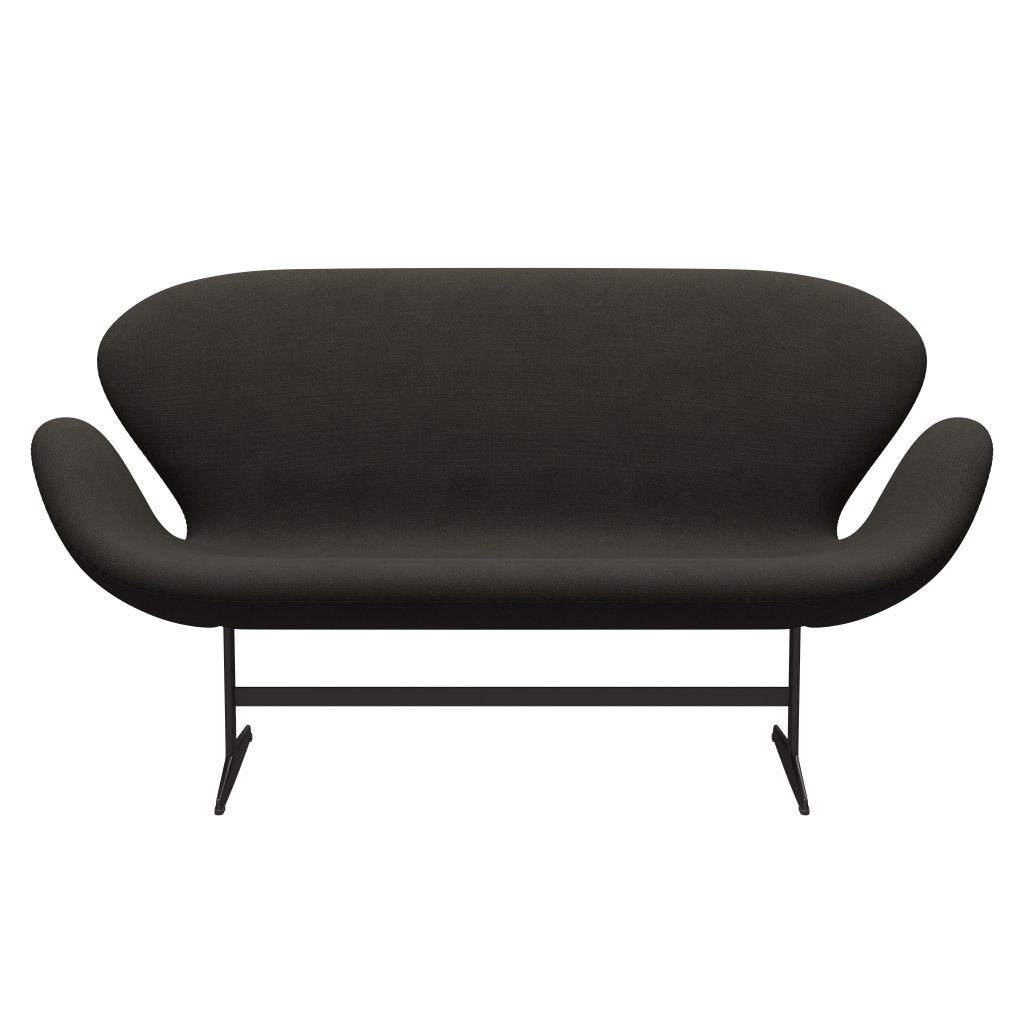 Fritz Hansen Swan Sofa 2-Sitzer, Warm Graphite/Stahlschnitt Braun