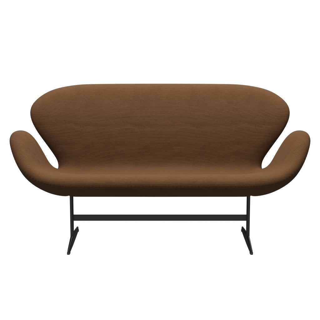 Fritz Hansen Swan Sofa 2-Sitzer, Warm Graphite/Stahlschnitt Chocolate Light