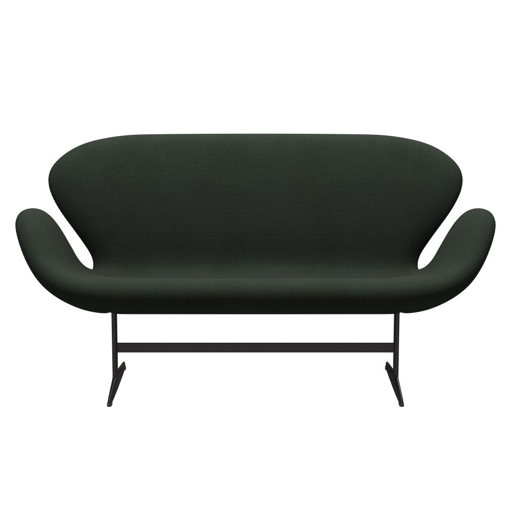 Fritz Hansen Swan Sofa 2-Sitzer, Warm Graphite/Stahlschnitt Dark Army Green