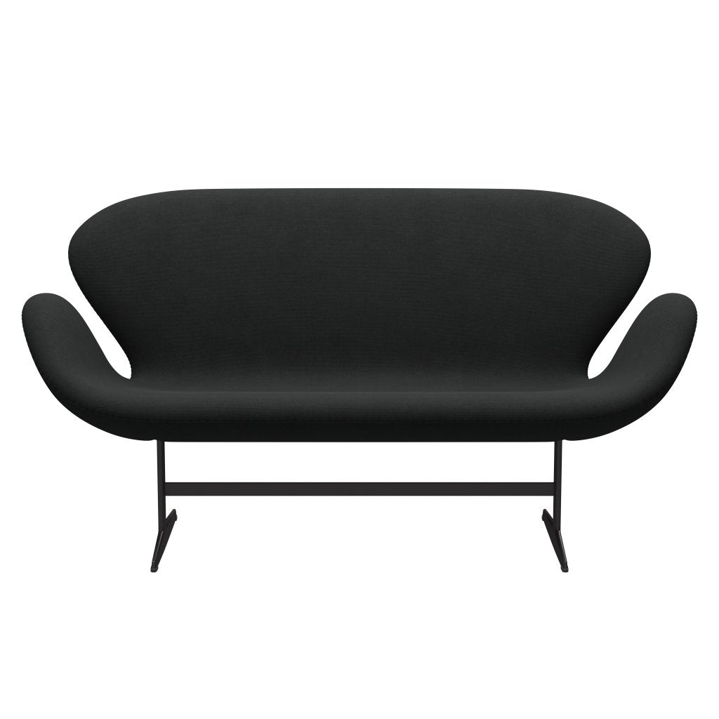 Fritz Hansen Swan Sofa 2-Sitzer, Warm Graphit/Stahlschnitt Dunkelbraun (380)