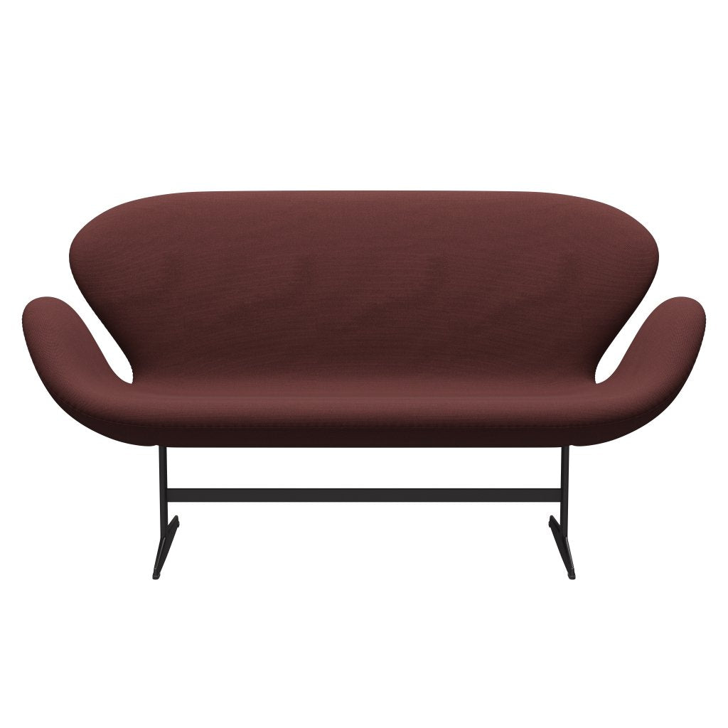 Fritz Hansen Swan Sofa 2-Sitzer, Warm Graphit/Stahlschnitt Dunkelbraun (655)