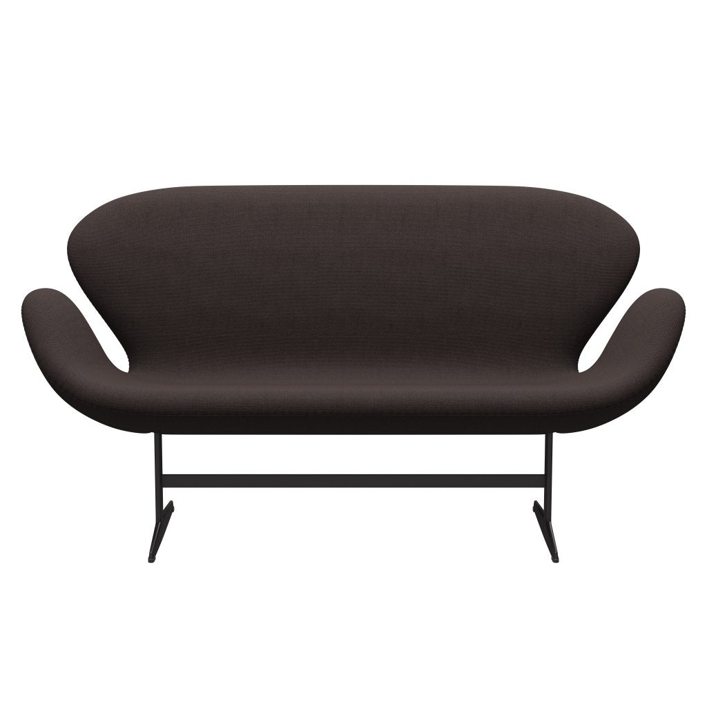 Fritz Hansen Swan Sofa 2-Sitzer, Warm Graphite/Stahlschnitt Dark Earth Brown