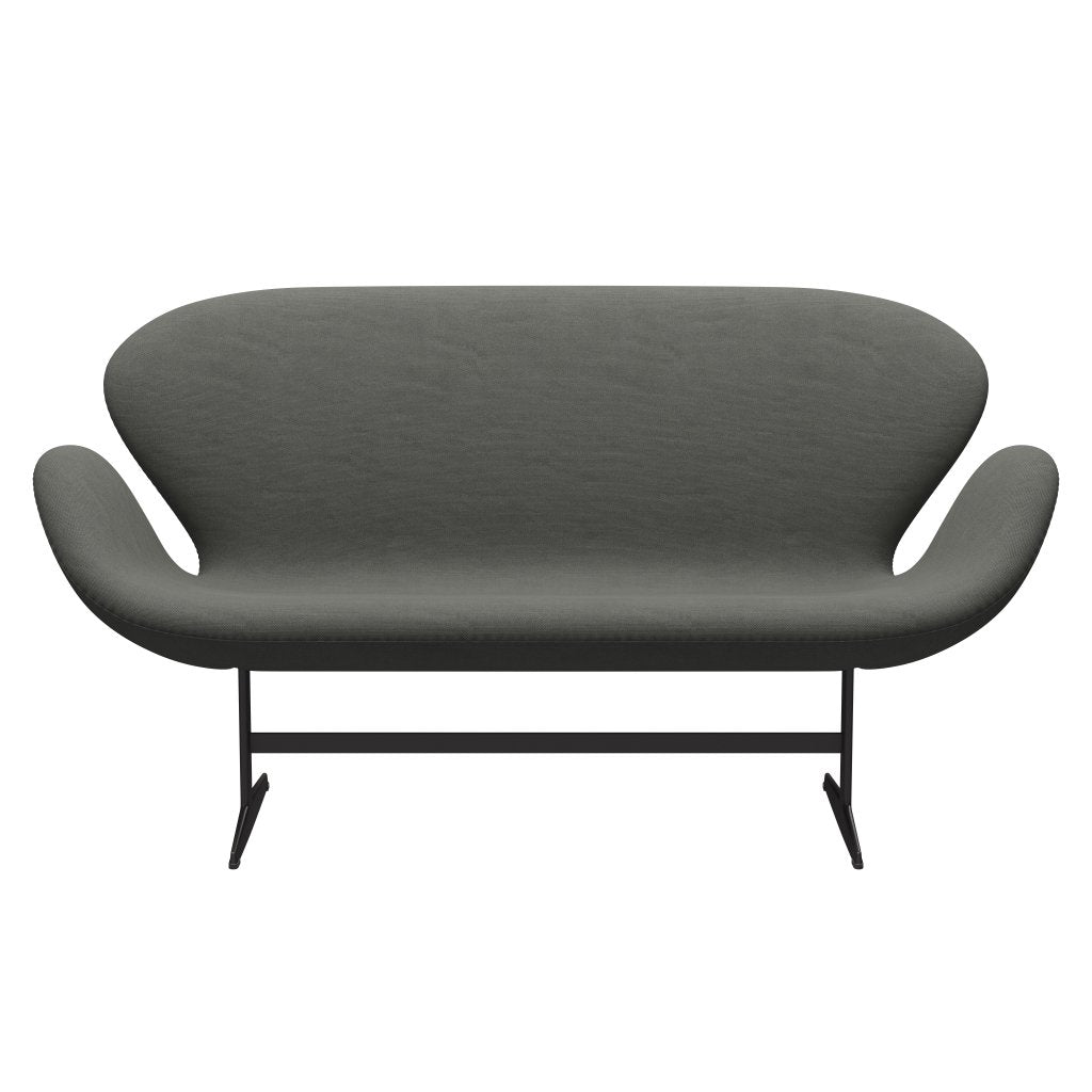 Fritz Hansen Swan Sofa 2-Sitzer, Warm Graphit/Stahlschnitt Grau