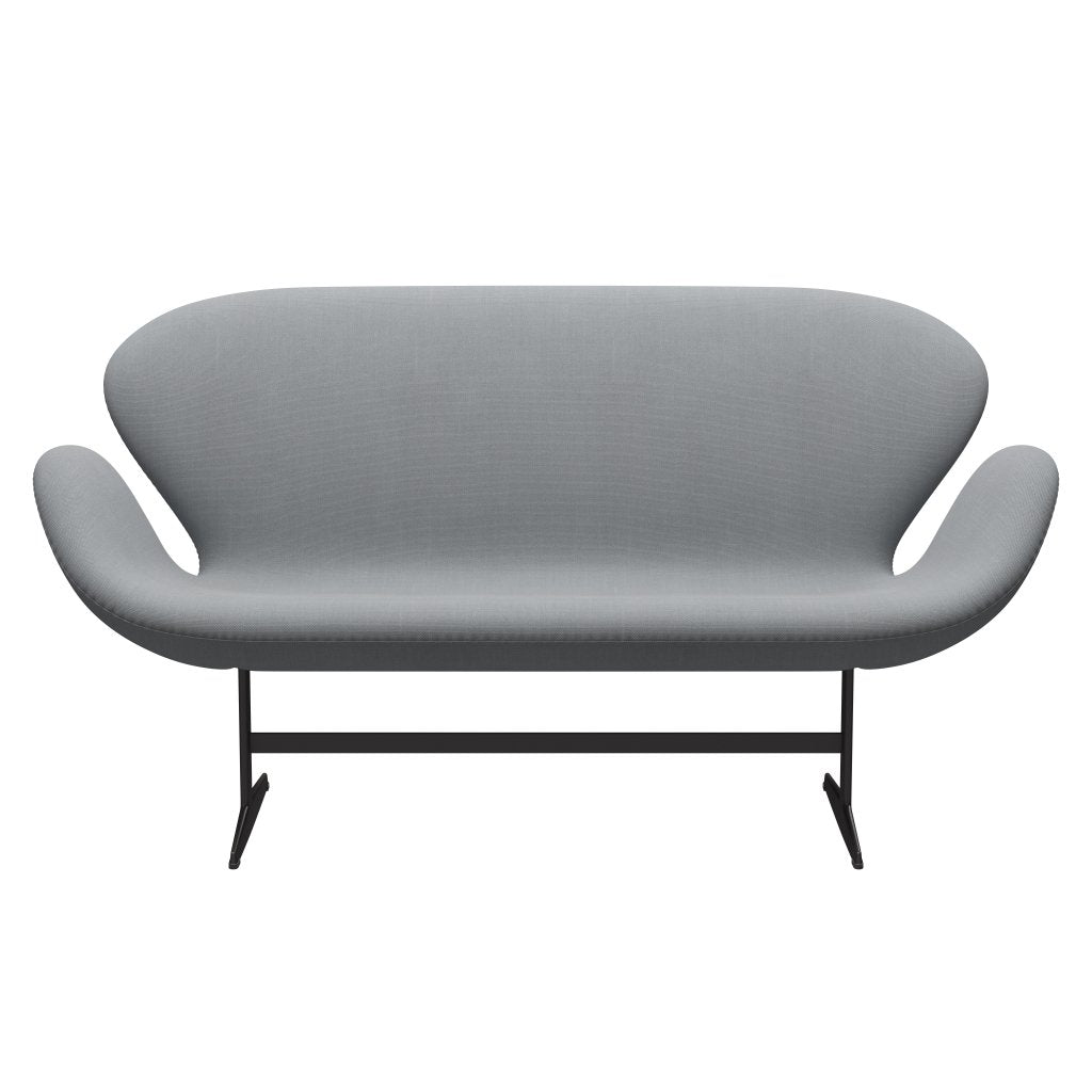 Fritz Hansen Swan Sofa 2-Sitzer, Warm Graphit/Stahlschnitt Hellgrau