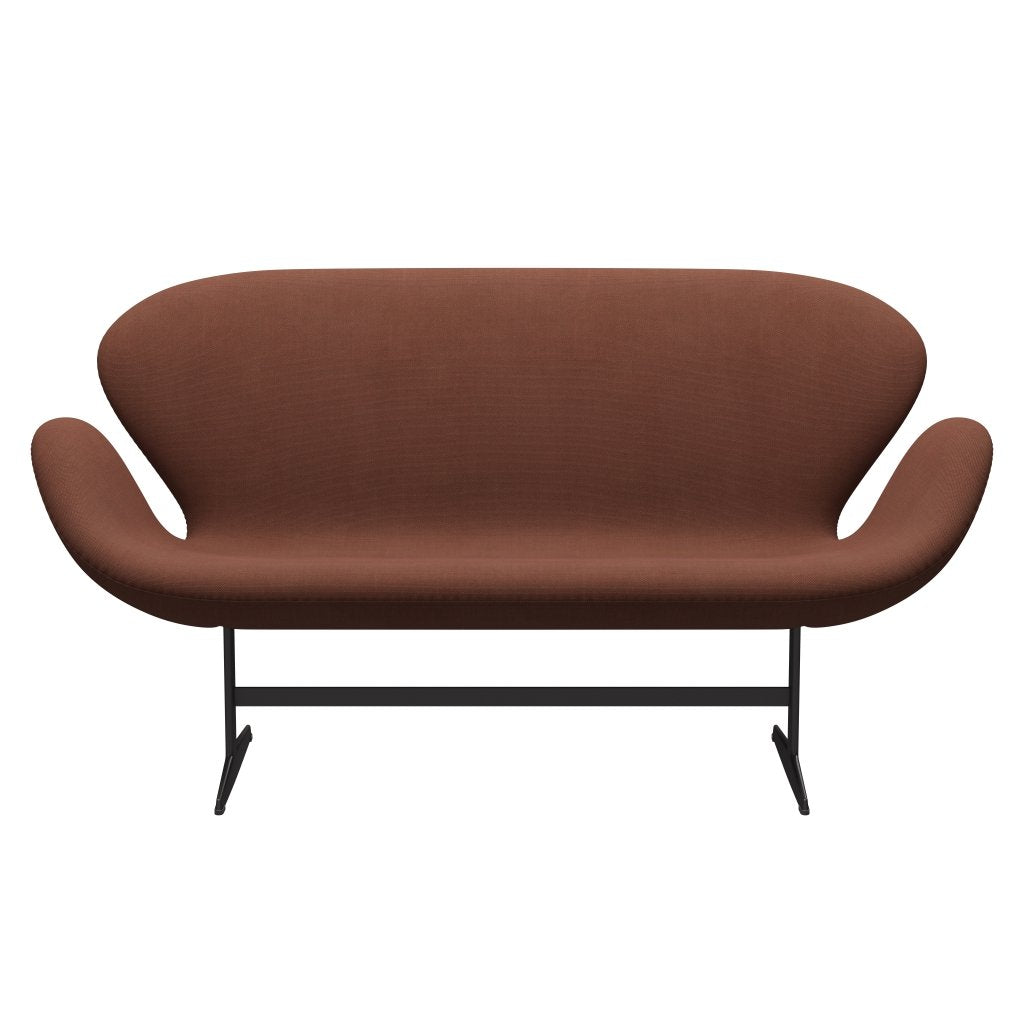 Fritz Hansen Swan Sofa 2-Sitzer, Warm Graphit/Stahlschnitt Mittelbraun