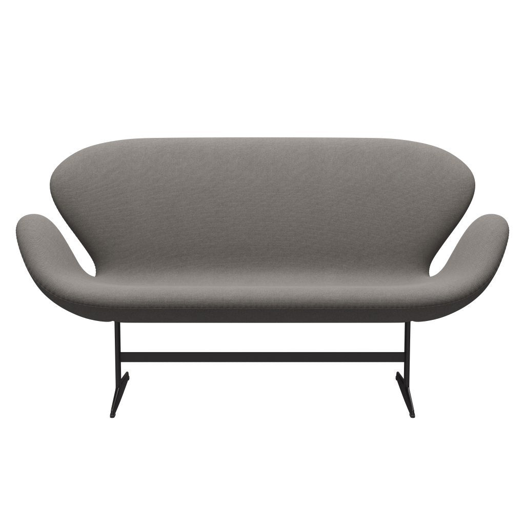 Fritz Hansen Swan Sofa 2-Sitzer, Warm Graphit/Stahlschnitt Mittelgrau