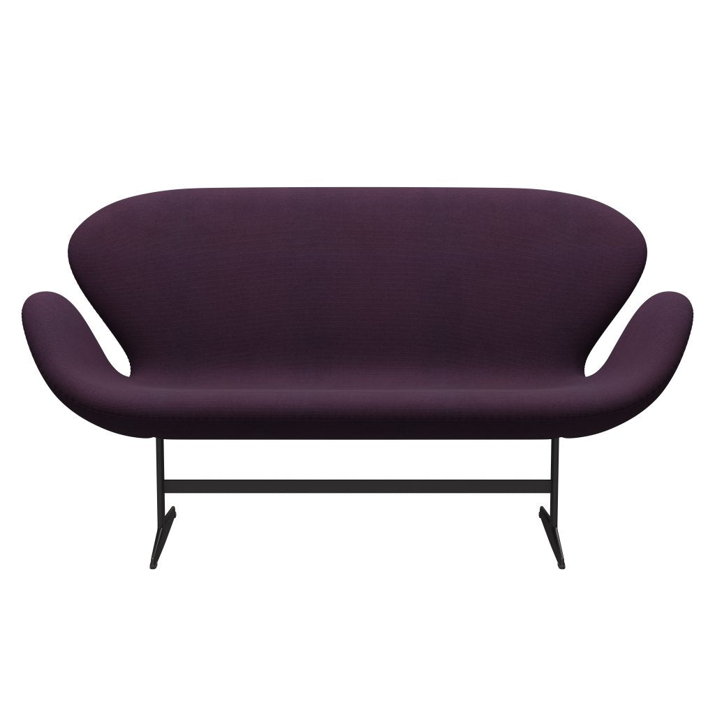 Fritz Hansen Swan Sofa 2-Sitzer, Warm Graphite/Stahlschnitt Medium Violet