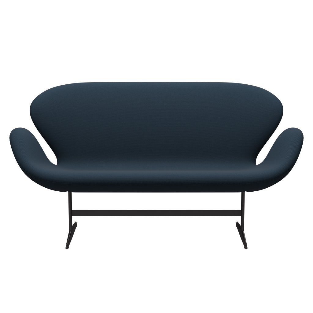 Fritz Hansen Swan Sofa 2-Sitzer, Warm Graphit/Stahlschnitt Marineblau