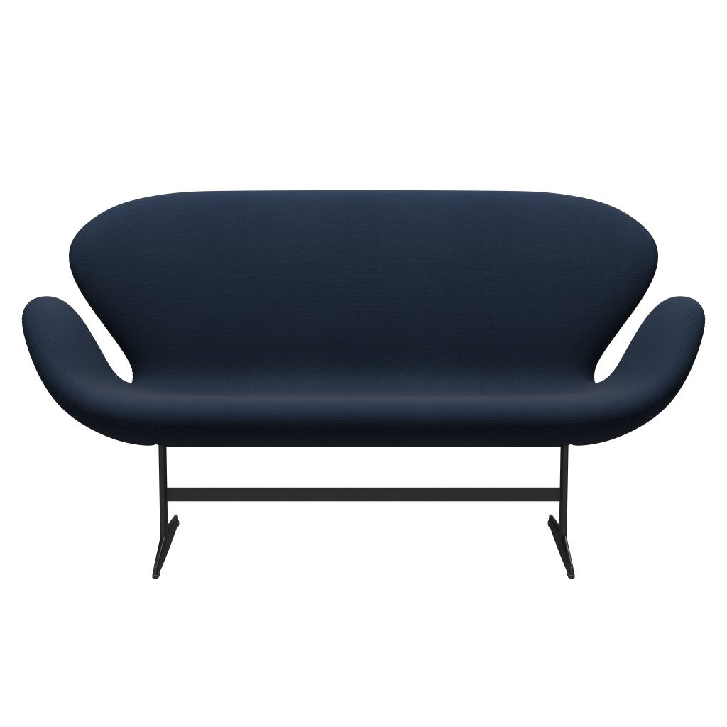 Fritz Hansen Swan Sofa 2-Sitzer, Warm Graphite/Stahlschnitt Ocean Blue Dark