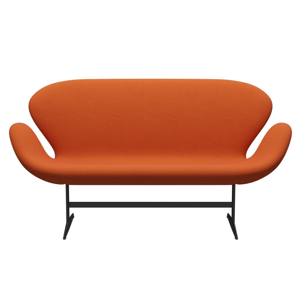 Fritz Hansen Swan Sofa 2-Sitzer, Warm Graphit/Stahlschnitt Orange Dunkel