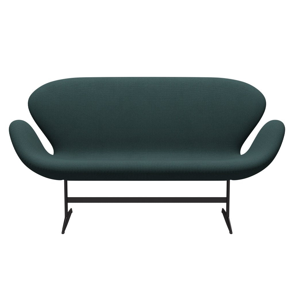 Fritz Hansen Swan Sofa 2-Sitzer, Warm Graphite/Steelcut Trio Bottle Green