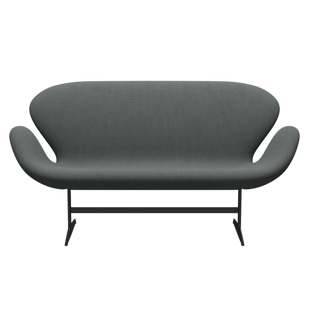 Fritz Hansen Swan Sofa 2-Sitzer, Warm Graphite/Stahlschnitt Trio Coal