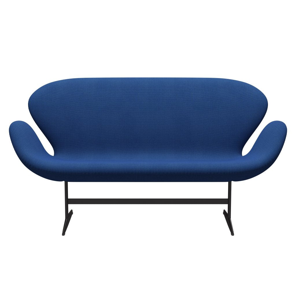 Fritz Hansen Swan Sofa 2-Sitzer, Warm Graphite/Steelcut Trio Cobalt Blue