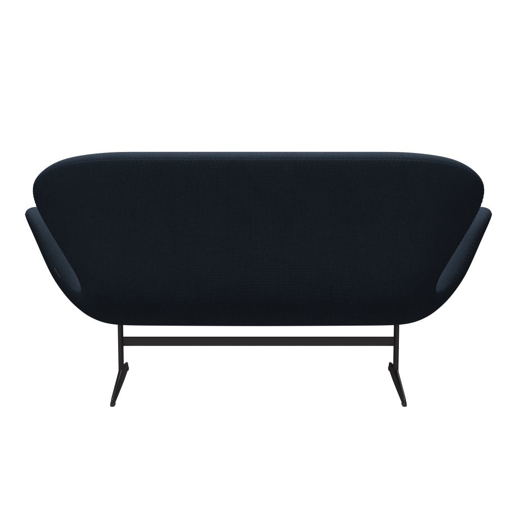 Fritz Hansen Swan Sofa 2-Sitzer, Warm Graphit/Stahlschnitt Trio Dunkelbraun Blau