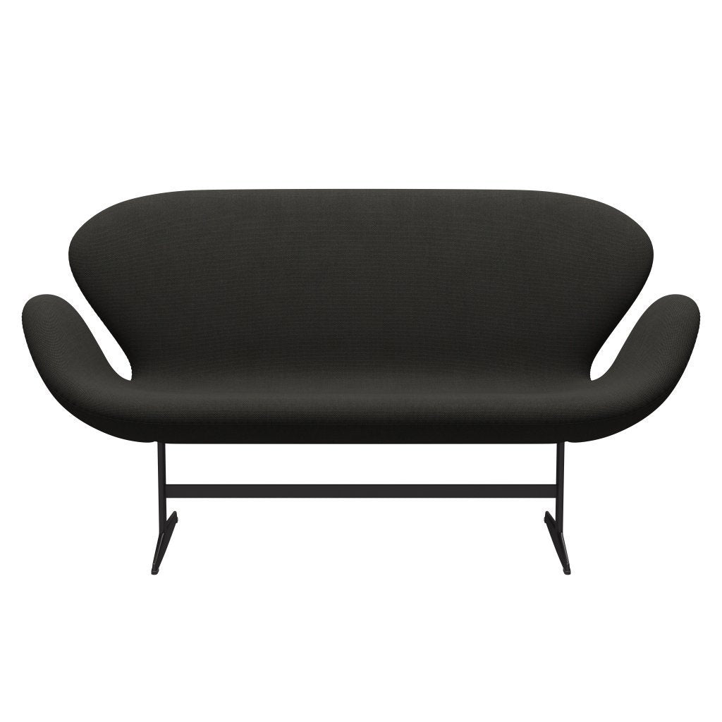 Fritz Hansen Swan Sofa 2-Sitzer, Warm Graphit/Stahlschnitt Trio Dunkelbraun