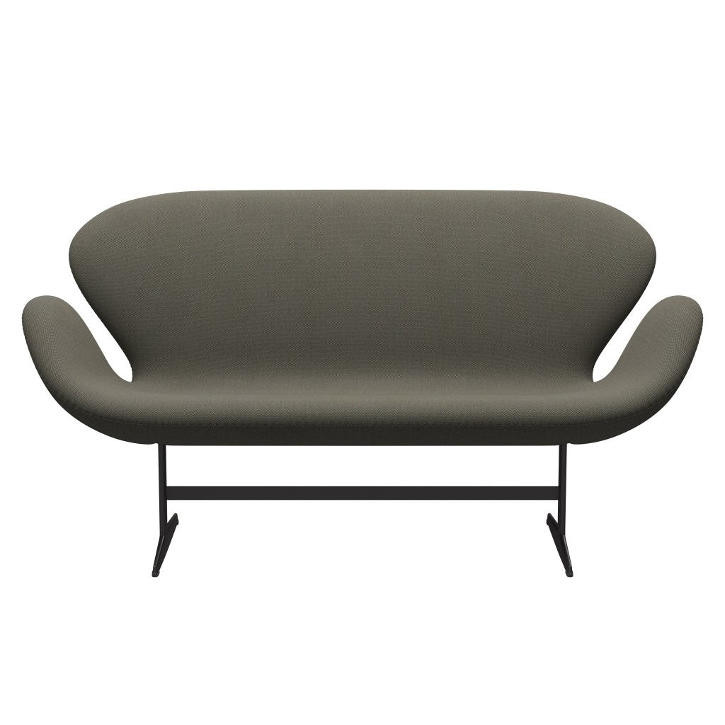 Fritz Hansen Swan Sofa 2-Sitzer, Warm Graphite/Steelcut Trio Grau/Grün