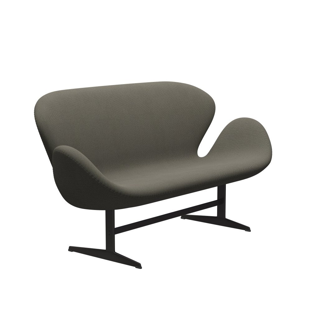 Fritz Hansen Swan Sofa 2-Sitzer, Warm Graphite/Steelcut Trio Grau/Grün